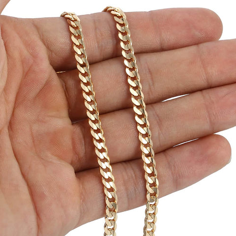 Image of Trendsmax Men's Cuban Link Chain Necklace Gold Filled Chain Necklace Gift For Men Hiphop Wholesale Jewelry 4.5mm 50cm 60cm GN438