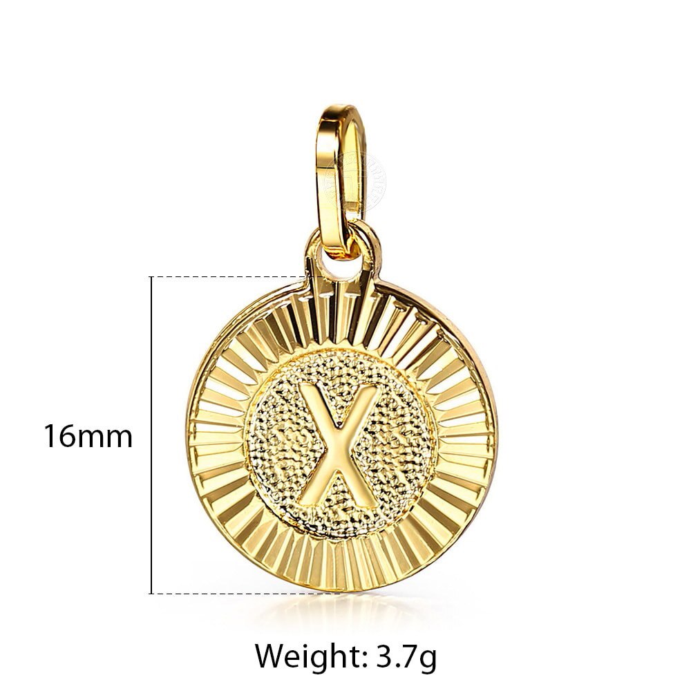 New Initial letter Name Pendant Necklace Gold 26 Letters Round Charm for Women Men Wholesale Pendant Jewelry GP418