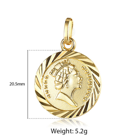 Image of 2020 New Gold Color Pendant Necklace for Women Men  Jesus Cross Queen Elizabeth Portrait Charm Fashion Jewelry Accessories GPM01
