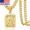 Initial letter Pendant a b c Charm Gold Necklace for Women Men Cuban Link Chain Dropshipping GPM05C