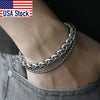 Unique Men's Bracelet Double Chain Bracelet Stainless Steel Wheat Box Chain Link Bracelets Male Jewelry Dropshipping DB75