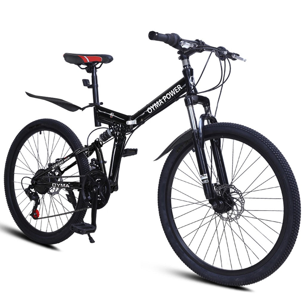Outroad Mountain Bike  21 Speed 26in Folding Bike Double Disc Brake  Bicycles