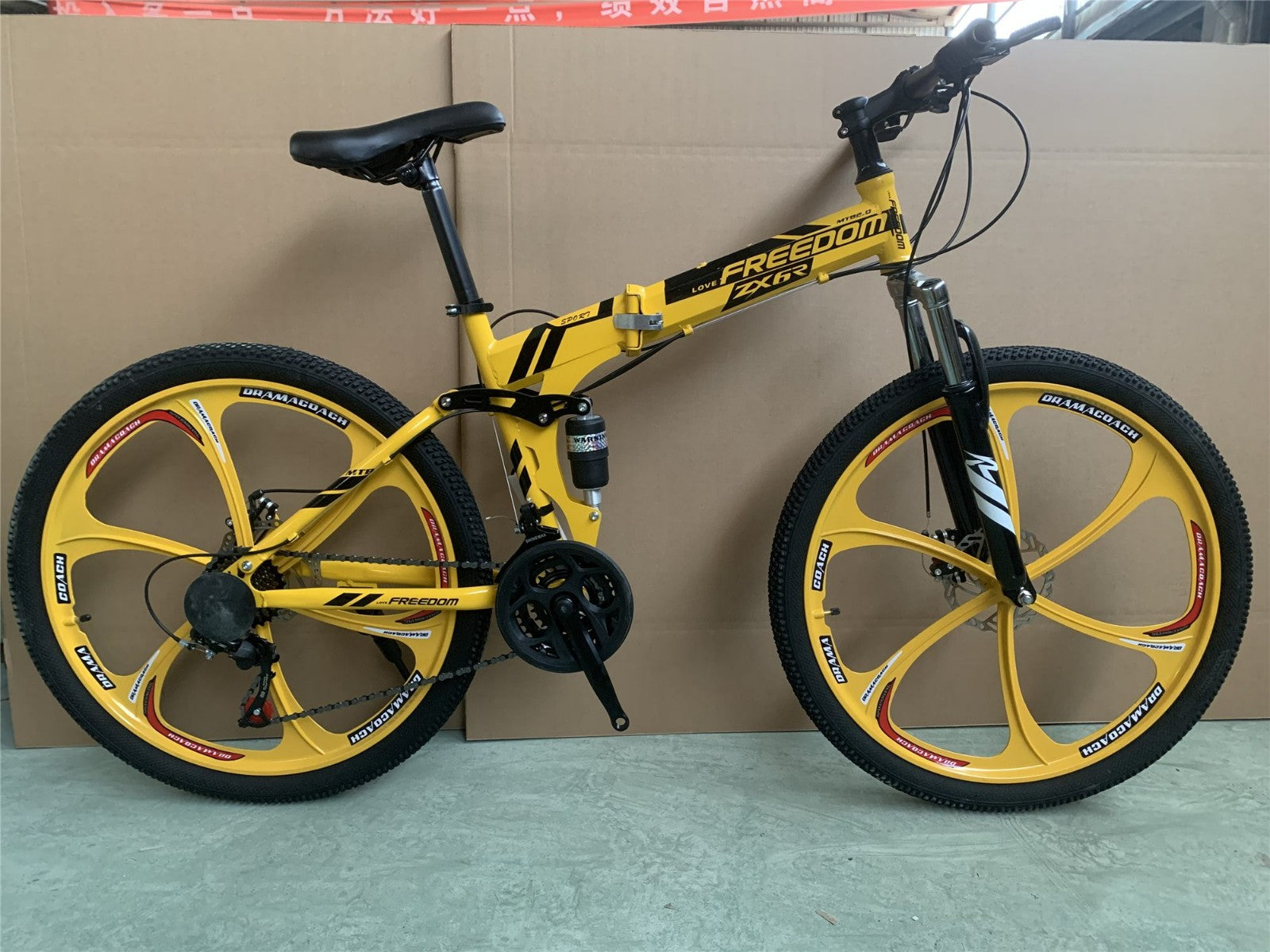 26in Folding Mountain Bike Shimanos 21 Speed Bicycle Full Suspension MTB Bikes