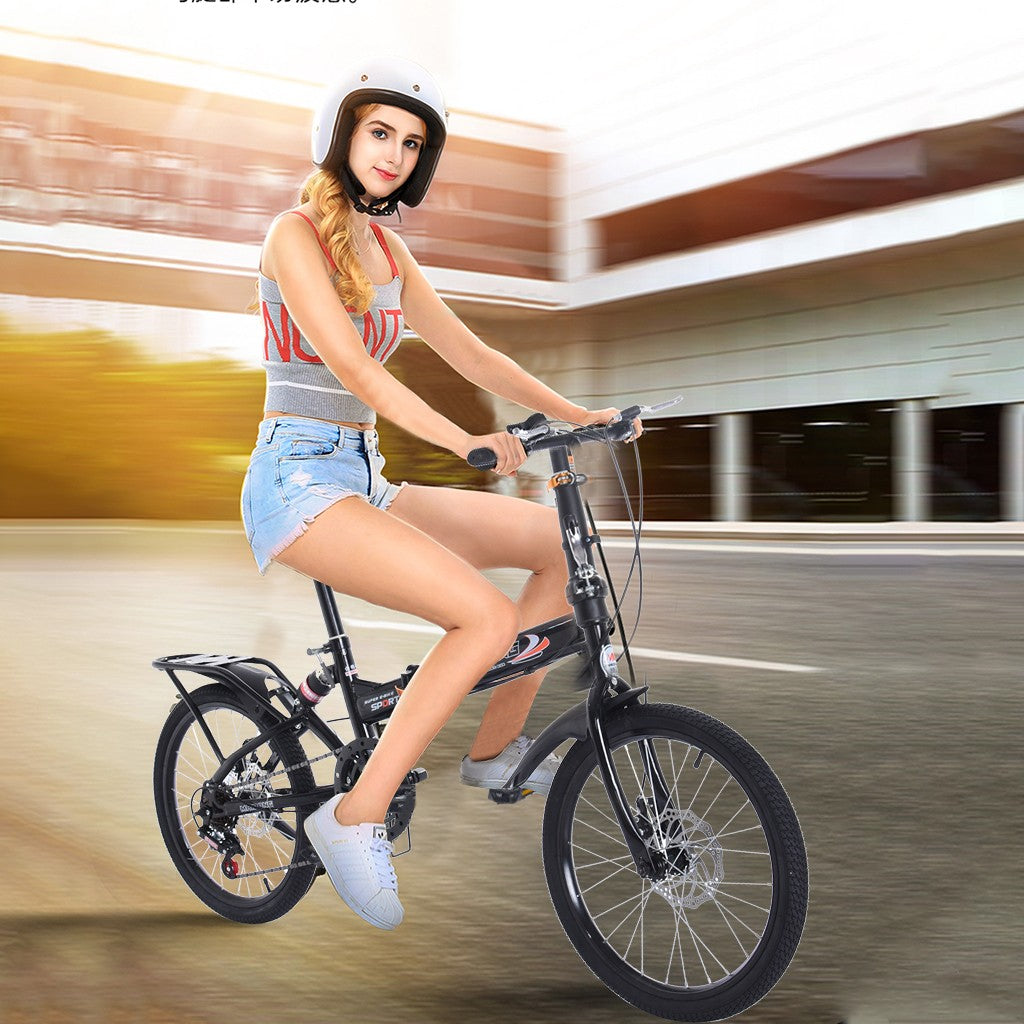 20in 7-speed city folding compact suspension bike city commuters