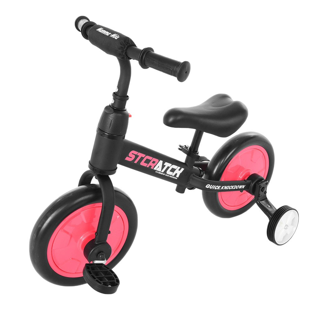 4-In-1 Children Bike With Training Wheels And Pedals  Balance Bike For 2-6 Age