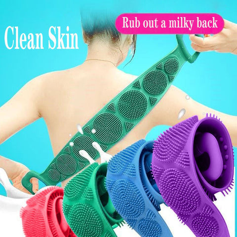 Image of Magic Silicone Brushes Bath Towels Rubbing Back Mud Peeling Body Massage Shower Extended Scrubber Skin Clean Brushes Bathroom