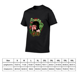 Scary Lady Front and Back Print T-Shirt, Adult Cotton Short Sleeve Tee