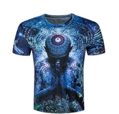 Blue prayer 3D short short sleeves T shirt men's t shirt - Alexecom.com
