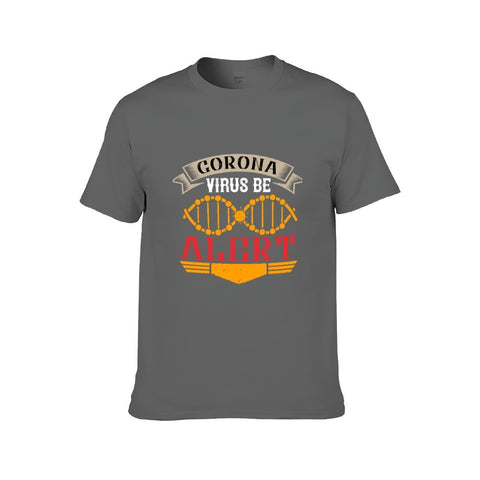 Image of Corona Virus Be Alert T-Shirt for Men, Adult Cotton Short Sleeve Tee - Alexecom.com