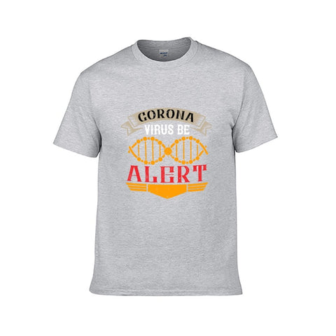 Image of Corona Virus Be Alert T-Shirt for Men, Adult Cotton Short Sleeve Tee - Alexecom.com