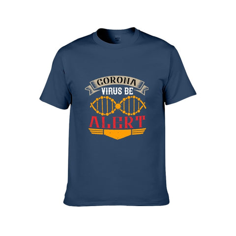 Image of Corona Virus Be Alert T-Shirt for Men, Adult Cotton Short Sleeve Tee - Alexecom.com