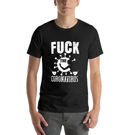 Double Side Printed F Corona T-Shirt for Men, Adult Cotton Short Sleeve Tee