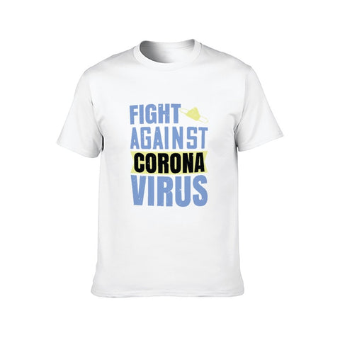 Image of Double Side Printed Fight Against Corona Virus Unisex T-Shirt Adult Cotton Short Sleeve Tee - Alexecom.com