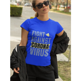 Double Side Printed Fight Against Corona Virus Unisex T-Shirt Adult Cotton Short Sleeve Tee - Alexecom.com