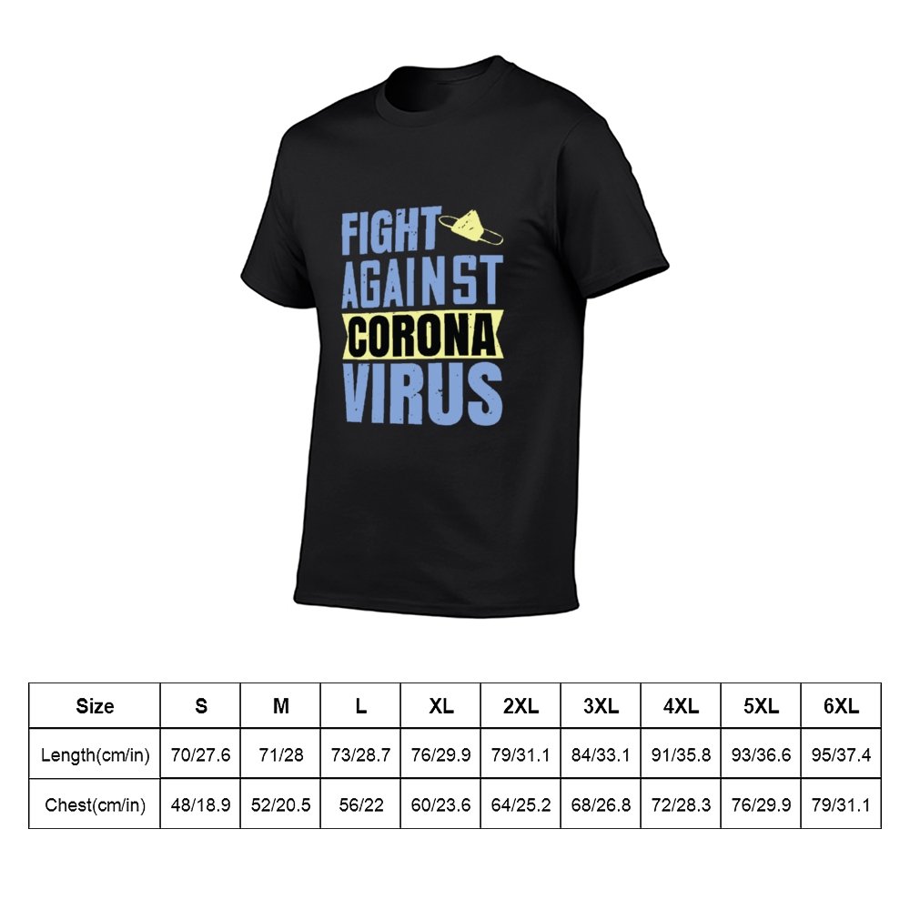 Double Side Printed Fight Against Corona Virus Unisex T-Shirt Adult Cotton Short Sleeve Tee - Alexecom.com