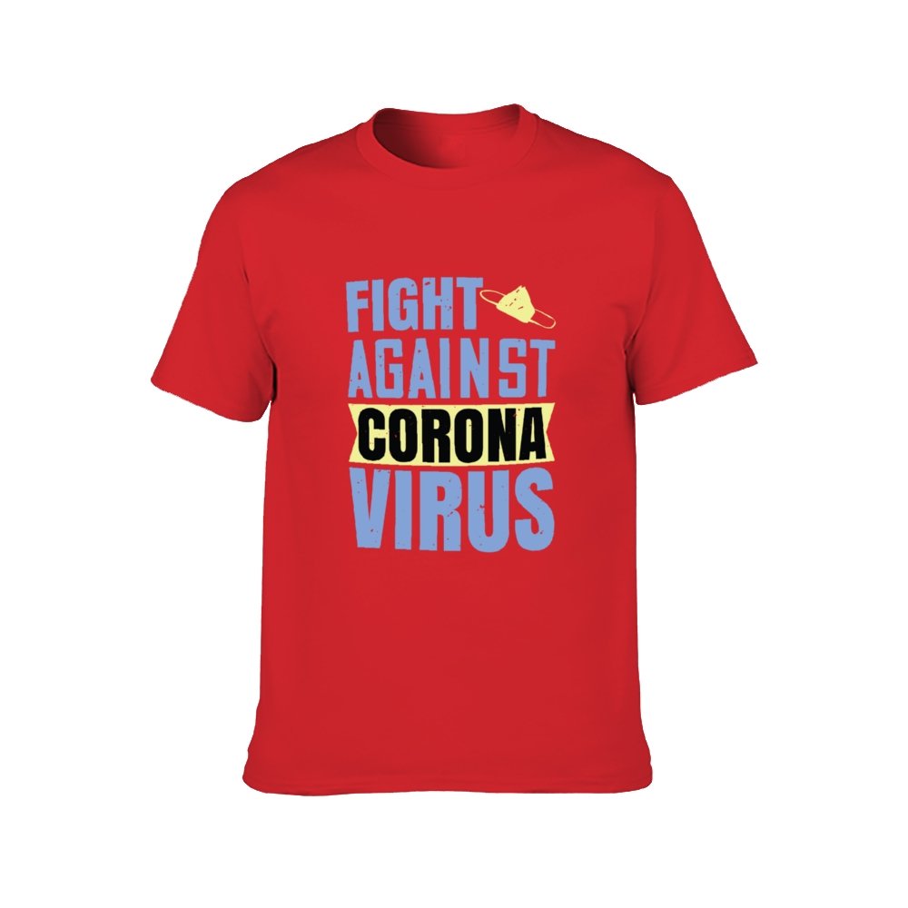 Double Side Printed Fight Against Corona Virus Unisex T-Shirt Adult Cotton Short Sleeve Tee - Alexecom.com