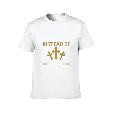 Image of Double Sided Choose Faith Instead of Fear T-Shirt for Men, Adult Cotton Short Sleeve Tee - Alexecom.com