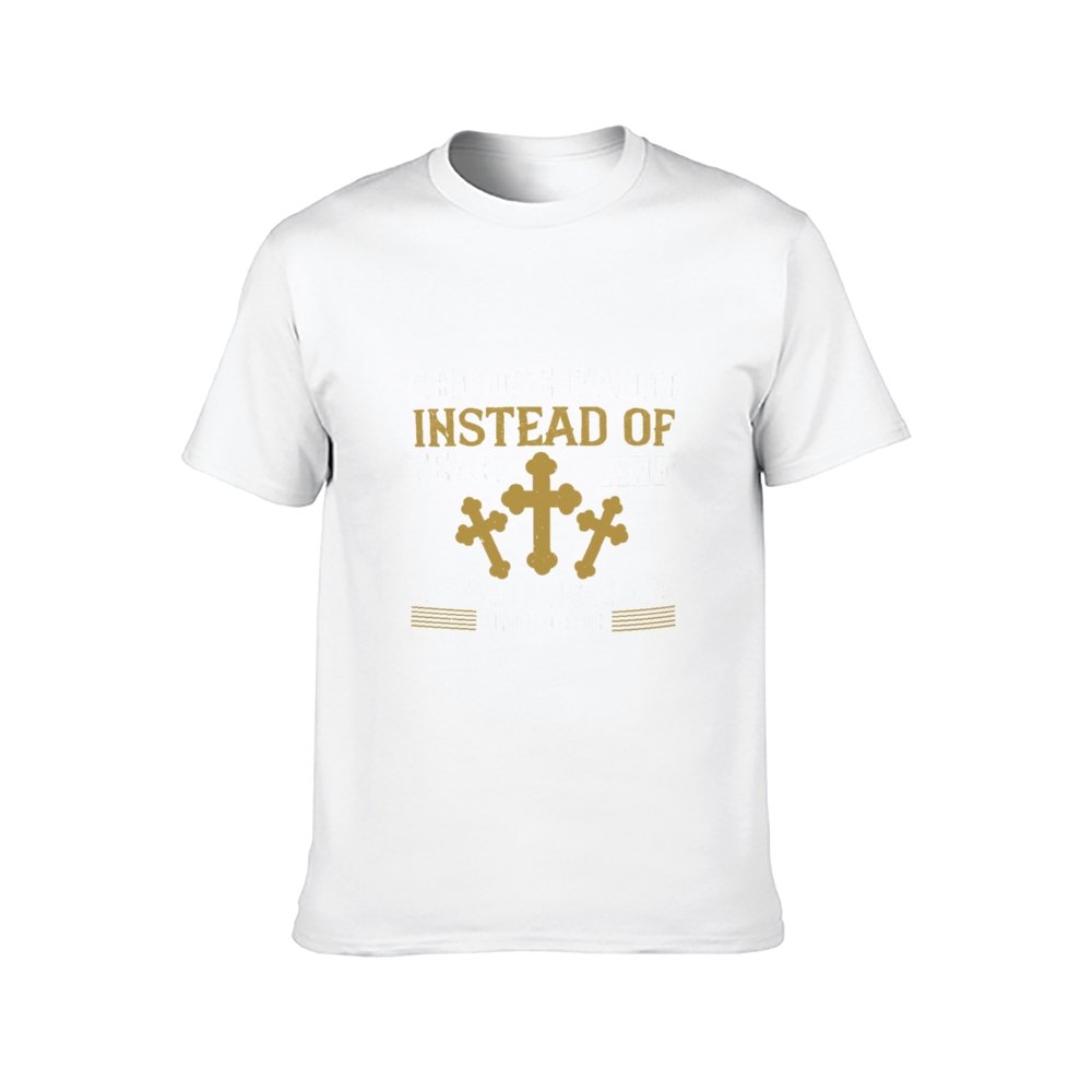Double Sided Choose Faith Instead of Fear T-Shirt for Men, Adult Cotton Short Sleeve Tee - Alexecom.com