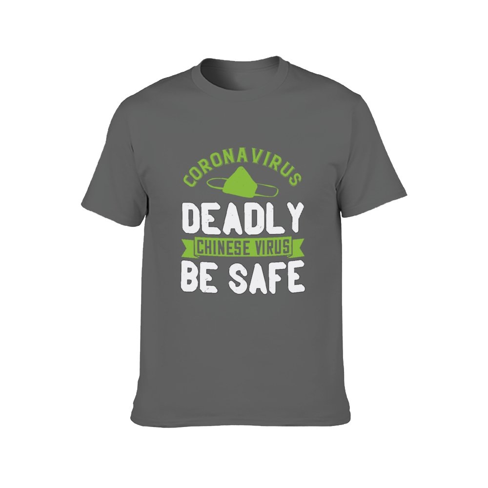 Double Sided Corona Deadly T-Shirt for Men, Adult Cotton Short Sleeve Tee - Alexecom.com
