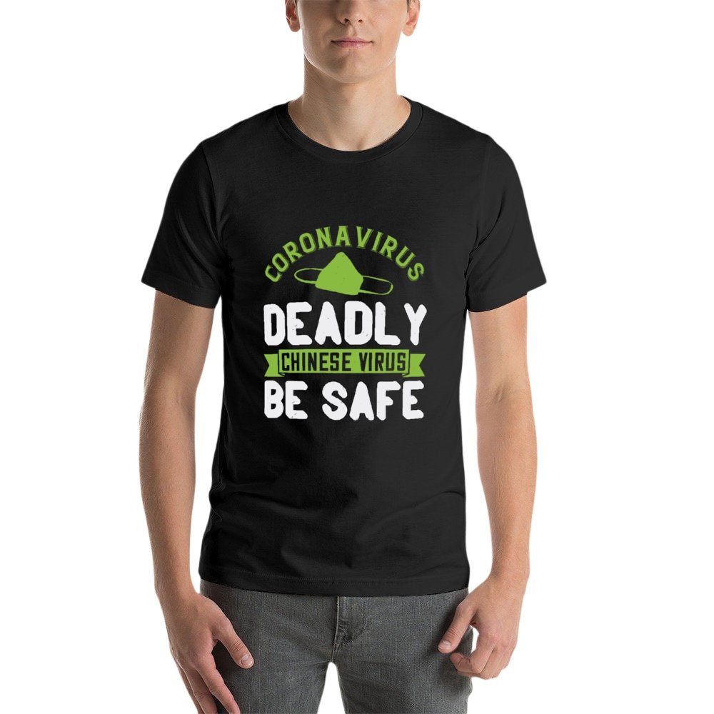 Double Sided Corona Deadly T-Shirt for Men, Adult Cotton Short Sleeve Tee - Alexecom.com