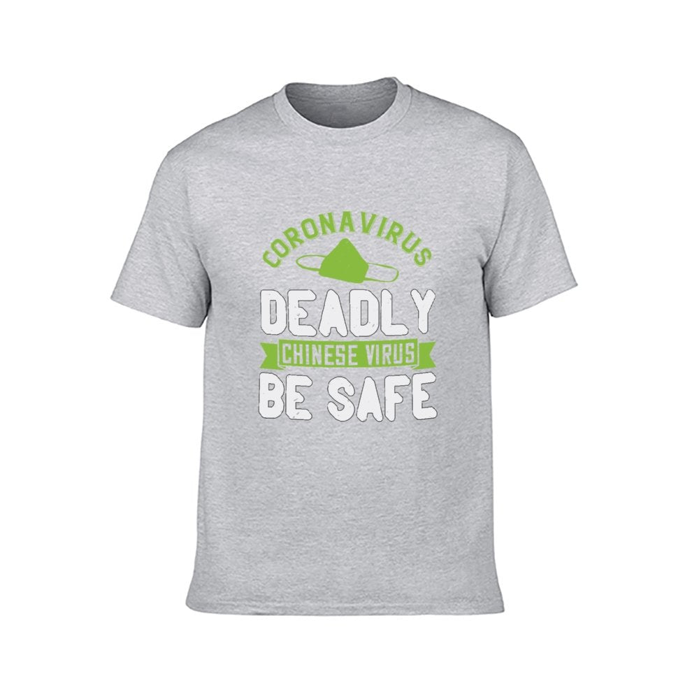 Double Sided Corona Deadly T-Shirt for Men, Adult Cotton Short Sleeve Tee - Alexecom.com