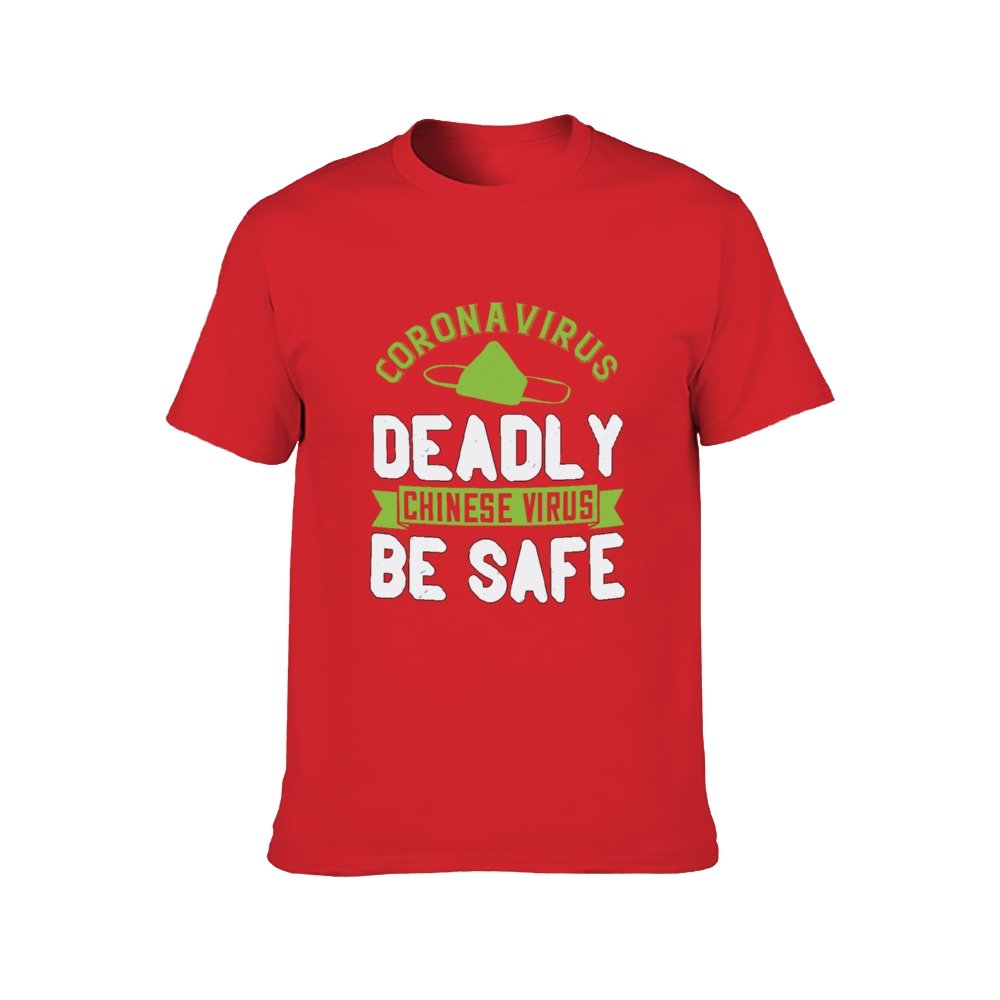 Double Sided Corona Deadly T-Shirt for Men, Adult Cotton Short Sleeve Tee - Alexecom.com