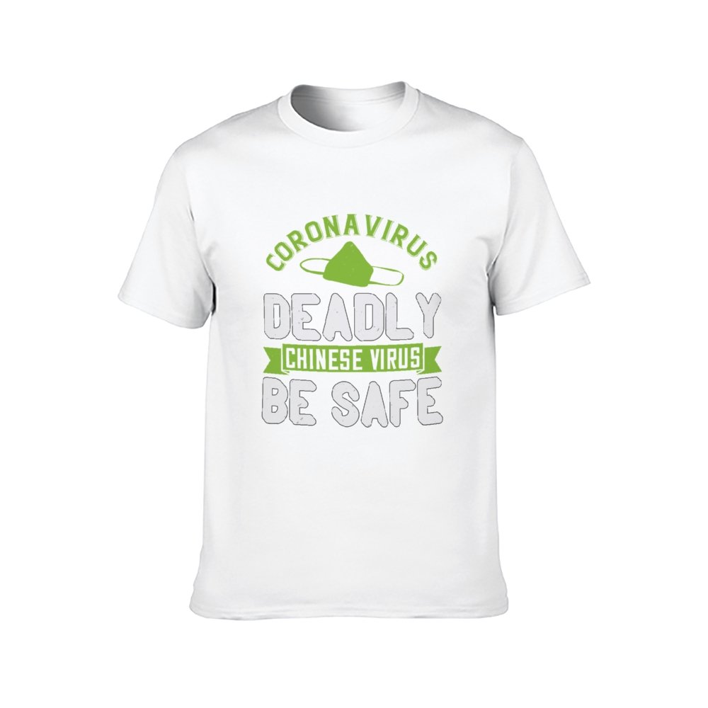 Double Sided Corona Deadly T-Shirt for Men, Adult Cotton Short Sleeve Tee - Alexecom.com