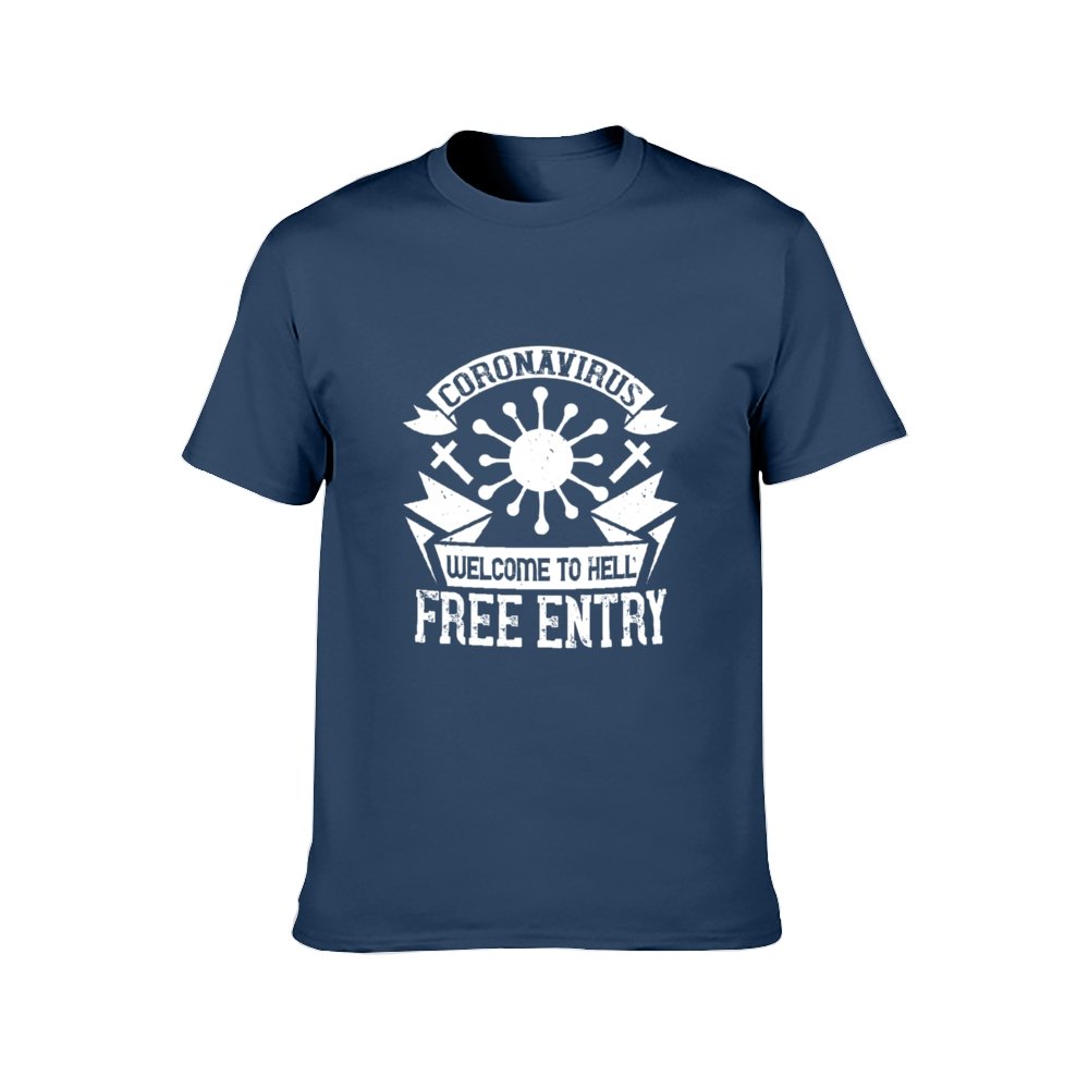 Double Sided Corona Free Entry T-Shirt for Men, Adult Cotton Short Sleeve Tee - Alexecom.com
