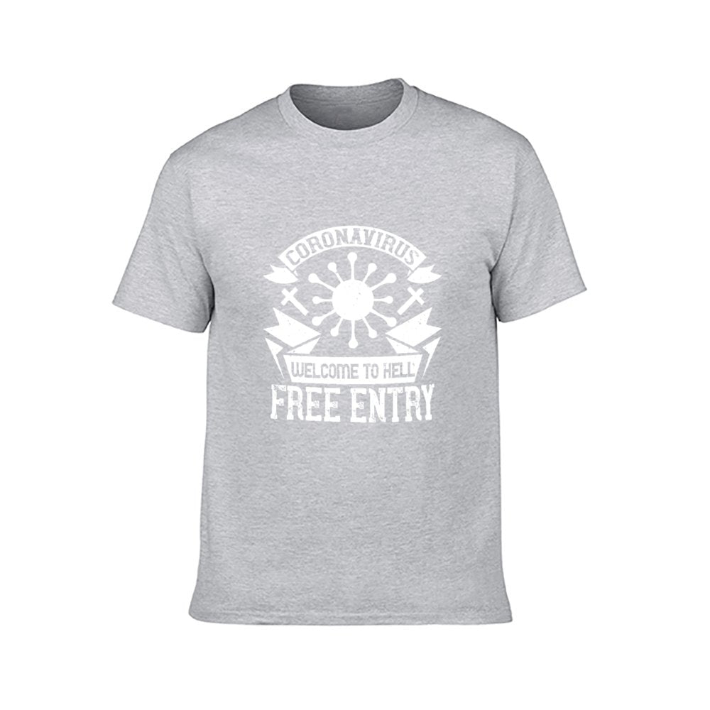 Double Sided Corona Free Entry T-Shirt for Men, Adult Cotton Short Sleeve Tee - Alexecom.com