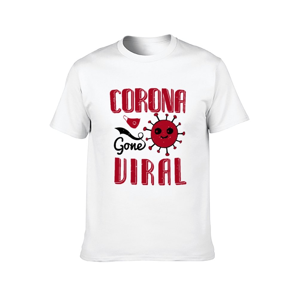 Double Sided Corona Gone Viral T-Shirt for Men, Adult Cotton Short Sleeve Tee - Alexecom.com