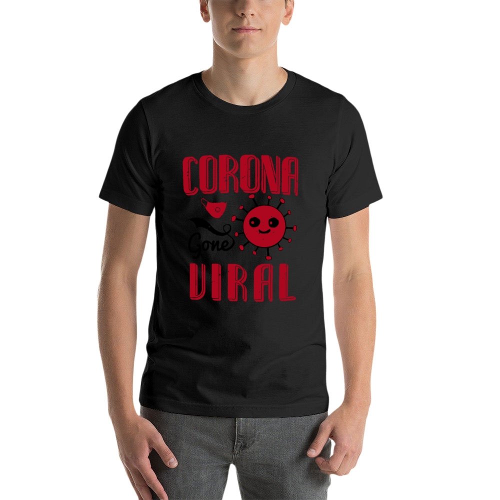 Double Sided Corona Gone Viral T-Shirt for Men, Adult Cotton Short Sleeve Tee - Alexecom.com