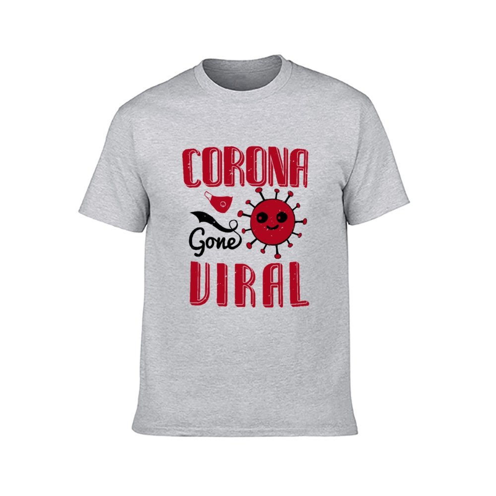 Double Sided Corona Gone Viral T-Shirt for Men, Adult Cotton Short Sleeve Tee - Alexecom.com
