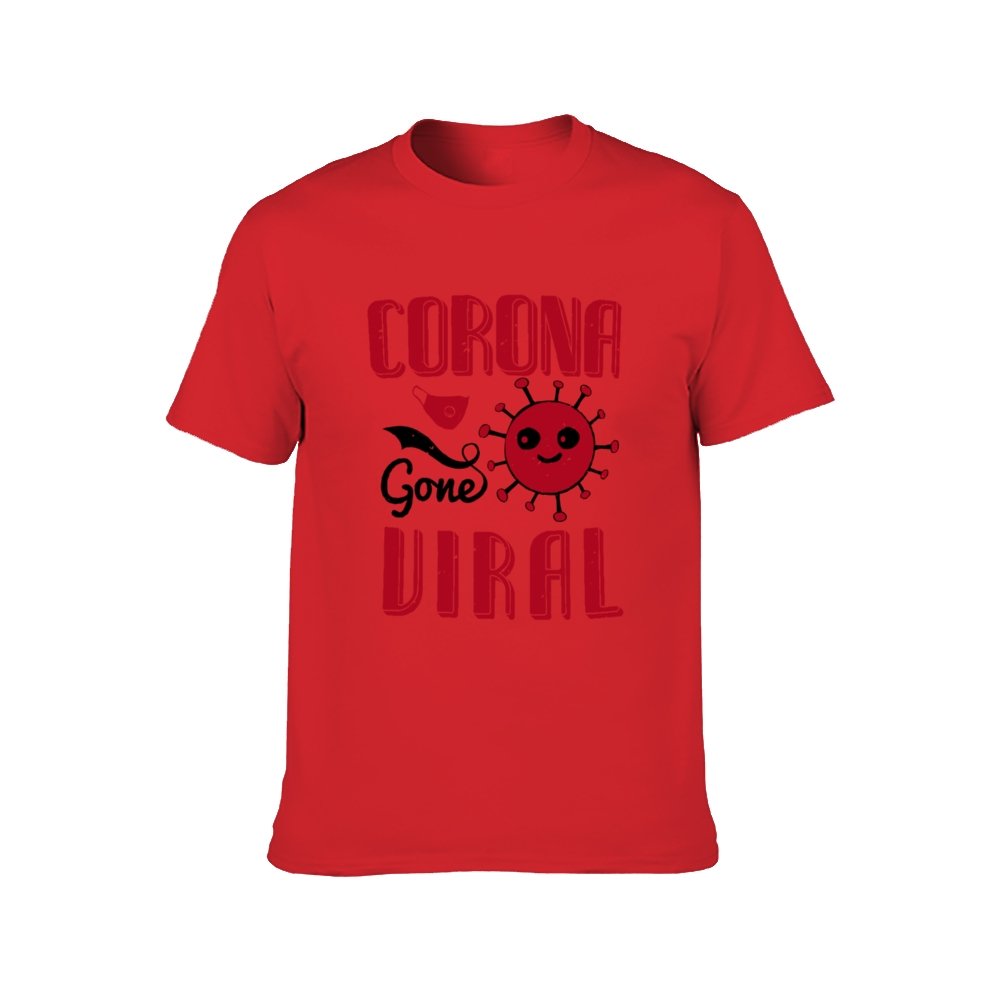 Double Sided Corona Gone Viral T-Shirt for Men, Adult Cotton Short Sleeve Tee - Alexecom.com