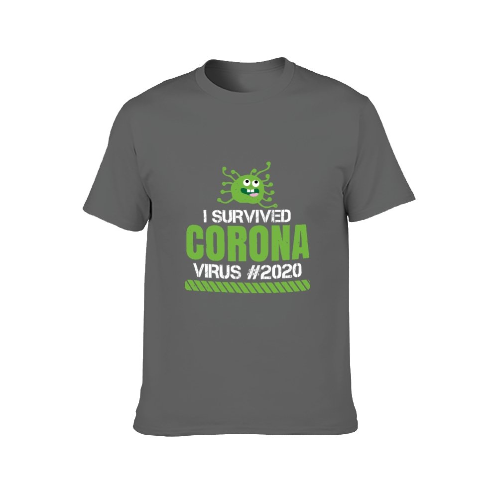 Double Sided Corona Survive T-Shirt for Men, Adult Cotton Short Sleeve Tee - Alexecom.com
