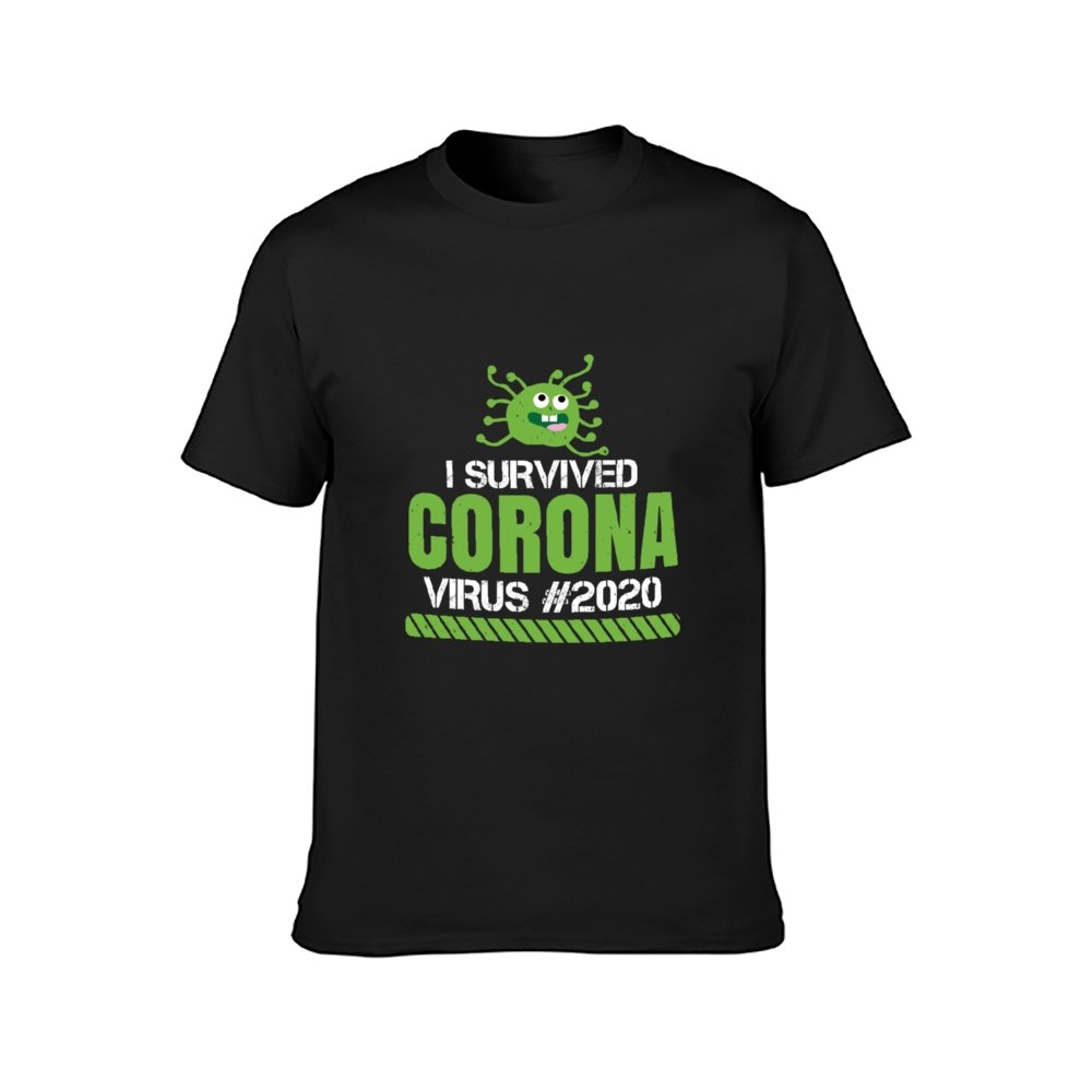 Double Sided Corona Survive T-Shirt for Men, Adult Cotton Short Sleeve Tee - Alexecom.com
