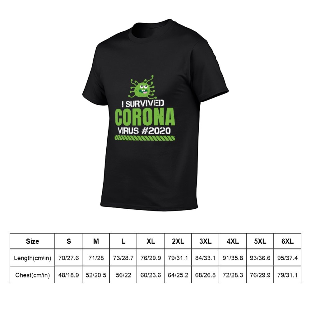 Double Sided Corona Survive T-Shirt for Men, Adult Cotton Short Sleeve Tee - Alexecom.com