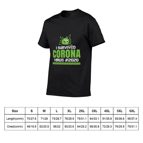 Image of Double Sided Corona Survive T-Shirt for Men, Adult Cotton Short Sleeve Tee - Alexecom.com