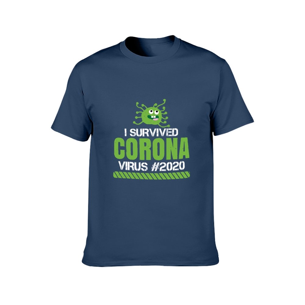 Double Sided Corona Survive T-Shirt for Men, Adult Cotton Short Sleeve Tee - Alexecom.com