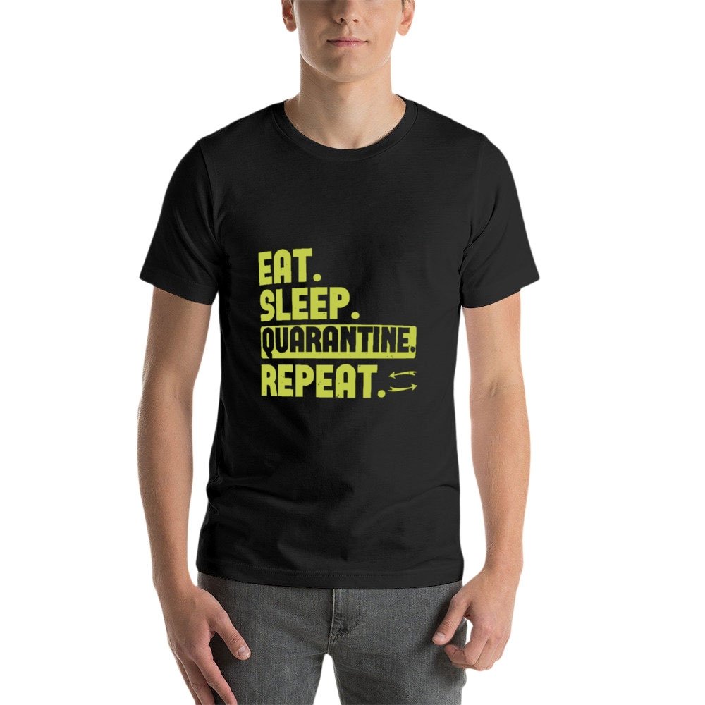 Double Sided Eat Sleep T-Shirt for Men, Adult Cotton Short Sleeve Tee - Alexecom.com