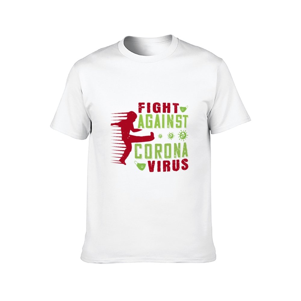 Double Sided Fight Against Corona T-Shirt for Men, Adult Cotton Short Sleeve Tee - Alexecom.com