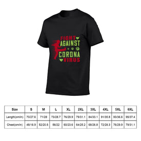 Double Sided Fight Against Corona T-Shirt for Men, Adult Cotton Short Sleeve Tee