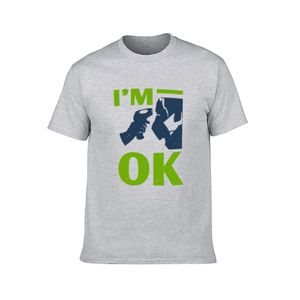 Double Sided I am Ok T-Shirt for Men, Adult Cotton Short Sleeve Tee - Alexecom.com