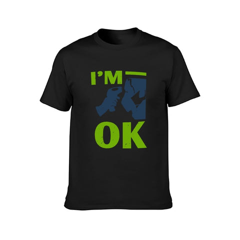 Image of Double Sided I am Ok T-Shirt for Men, Adult Cotton Short Sleeve Tee - Alexecom.com