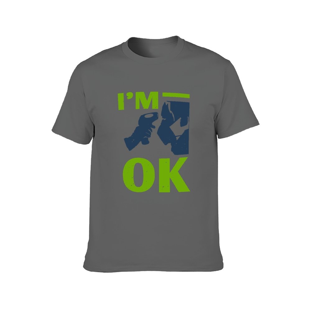 Double Sided I am Ok T-Shirt for Men, Adult Cotton Short Sleeve Tee - Alexecom.com