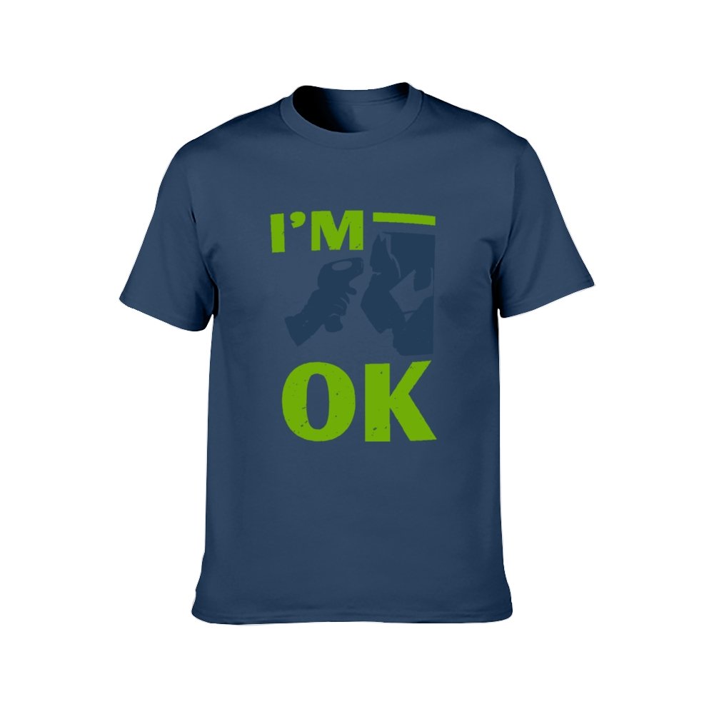 Double Sided I am Ok T-Shirt for Men, Adult Cotton Short Sleeve Tee - Alexecom.com