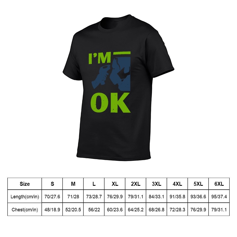 Double Sided I am Ok T-Shirt for Men, Adult Cotton Short Sleeve Tee - Alexecom.com