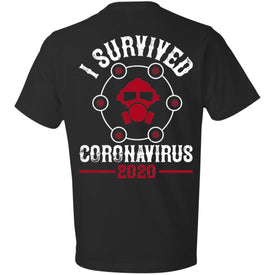 Double Sided I Survive Coronavirus 2020 Lightweight T-Shirt 4.5 oz