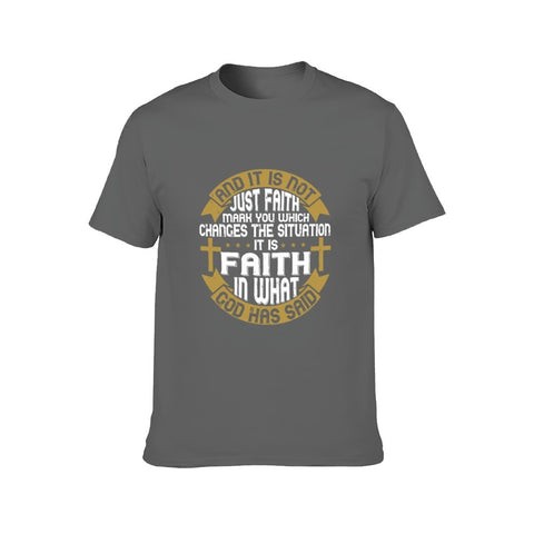 Image of Double Sided It Is Not Just Faith T-Shirt for Men, Adult Cotton Short Sleeve Tee - Alexecom.com