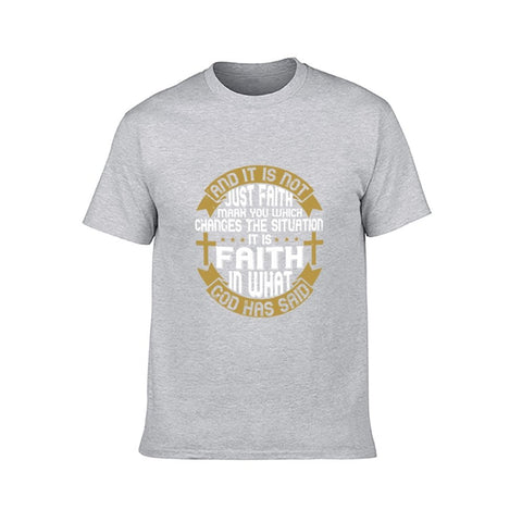 Image of Double Sided It Is Not Just Faith T-Shirt for Men, Adult Cotton Short Sleeve Tee - Alexecom.com