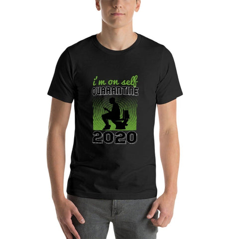 Image of Double Sided Self Quarantine T-Shirt for Men, Adult Cotton Short Sleeve Tee - Alexecom.com